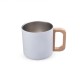 Caneca térmica com alça em madeira Personalizado