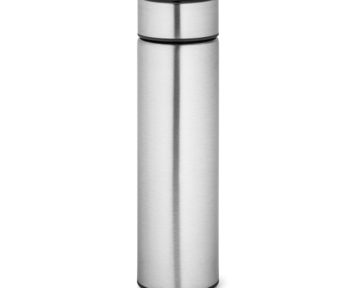 Garrafa térmica em aço inox de parede dupla isolada a vácuo, com termômetro digital (450 mL) brinde