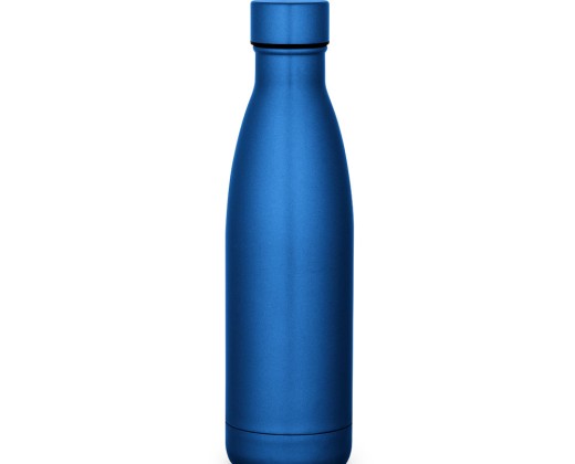 Garrafa térmica em aço inox de parede dupla isolada a vácuo (500 mL) com logotipo