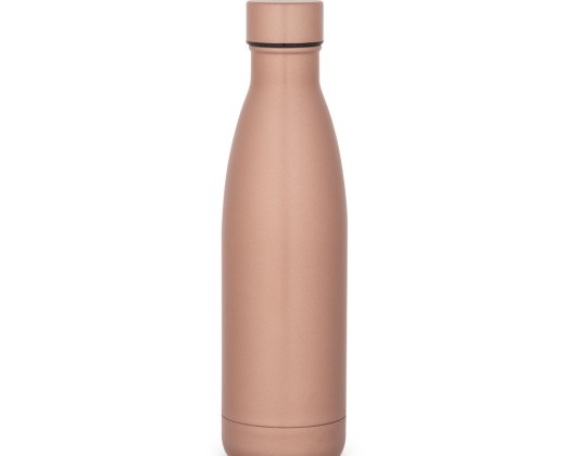 Garrafa térmica em aço inox de parede dupla isolada a vácuo (500 mL) com logotipo