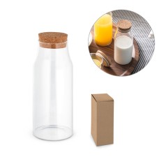 Garrafa em vidro borosilicato com tampa de cortiça 800 mL promocional