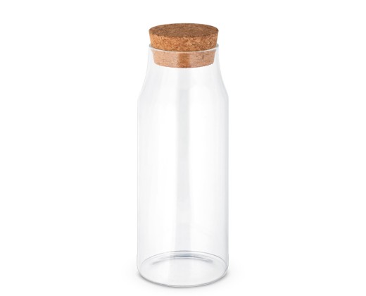 Garrafa em vidro borosilicato com tampa em cortiça 1 L personalizado