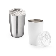 Copo de viagem térmico para sublimação em aço inox, de parede dupla isolada a vácuo (380 mL) brinde
