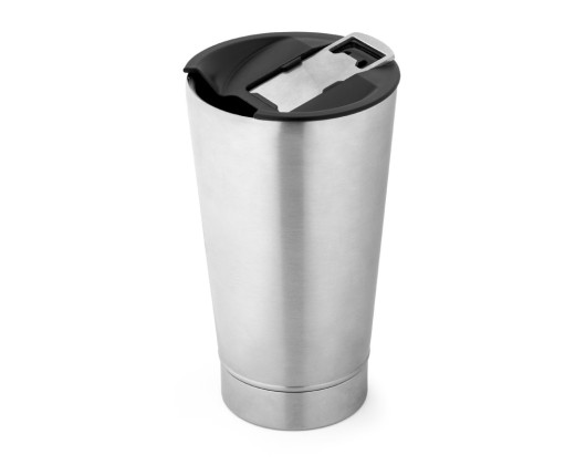 Copo de viagem em aço inox térmico, com parede dupla isolada a vácuo (630 mL) brinde