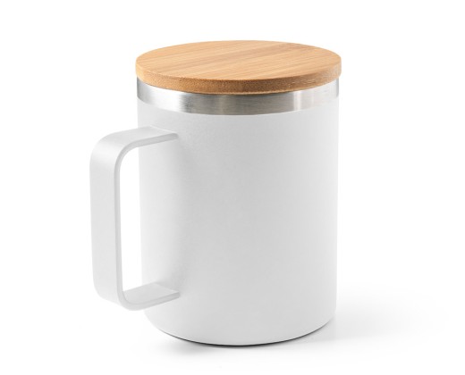 Copo de viagem térmico em aço inox 90% reciclado de parede dupla isolada a vácuo (420 mL) com logotipo