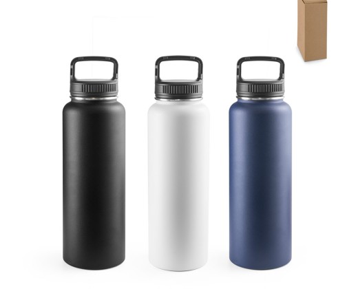 Garrafa esportiva térmica em aço inox 90% reciclado com revestimento em pó (1200 mL) personalizado