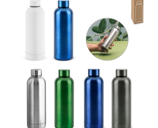 Garrafa térmica em aço inox 90% reciclado de parede dupla isolada a vácuo (550 mL) promocional