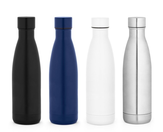 Garrafa térmica em aço inox 90% reciclado de parede dupla isolada a vácuo, com acabamento em mate (520 mL) brinde
