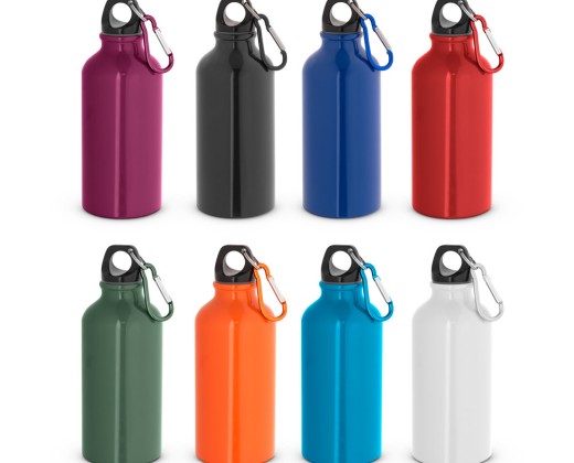 Garrafa esportiva em alumínio com acabamento brilhante (400 mL) com logotipo