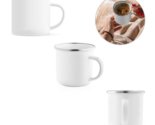Caneca em esmalte para sublimação (350 mL) com logotipo