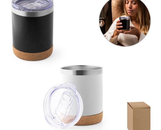 Copo de viagem térmico em aço inox, de parede dupla isolada a vácuo (400 mL) personalizado