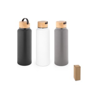 Garrafa térmica em aço inox 90% reciclado de parede dupla isolada a vácuo, com revestimento em pó (1200 mL) corporativo