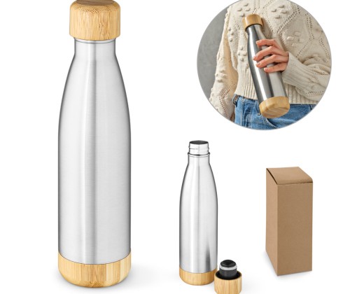 Garrafa térmica em aço inox 90% reciclado de parede dupla isolada a vácuo (550 mL) personalizado