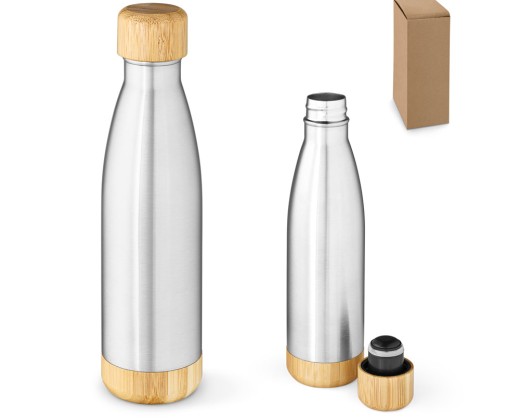 Garrafa térmica em aço inox 90% reciclado de parede dupla isolada a vácuo (800 mL) com logotipo