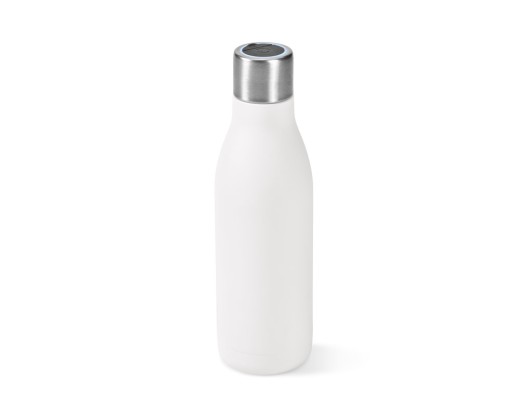 Garrafa térmica em aço inox 90% reciclado de parede dupla com sistema de auto-sanitização UV (500 mL) brinde