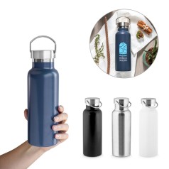 Garrafa térmica em aço inox 36% reciclado de parede dupla isolada a vácuo (810 mL) corporativo