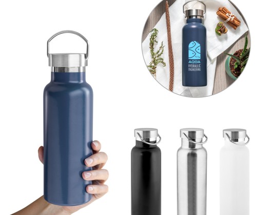 Garrafa térmica em aço inox 36% reciclado de parede dupla isolada a vácuo (810 mL) corporativo