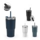 Copo de viagem térmico e compacto, em aço inox 91% reciclado de parede dupla isolada a vácuo, com acabamento mate (600 mL) promocional