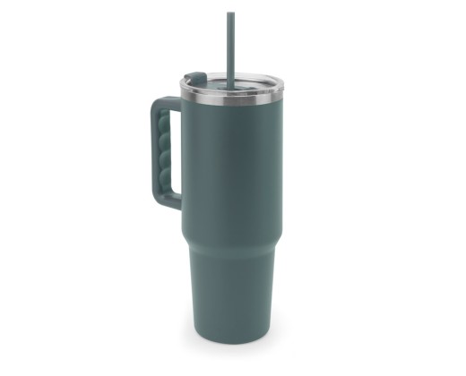 Copo de viagem térmico, de grande dimensão, em aço inoxidável 91% reciclado de parede dupla isolada a vácuo (1300 mL) com logotipo