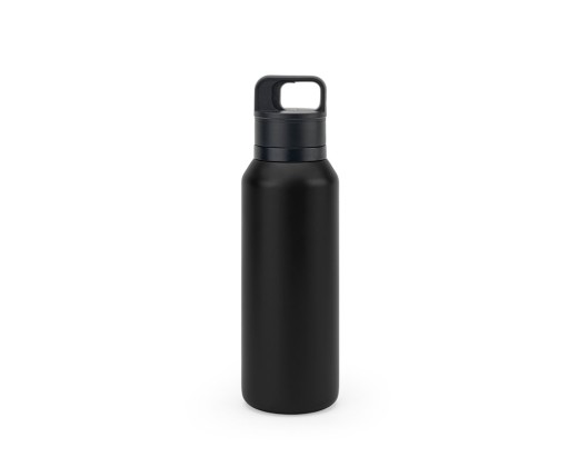 Garrafa térmica em aço inox 91% reciclado com parede dupla isolada a vácuo (590 mL) com logotipo