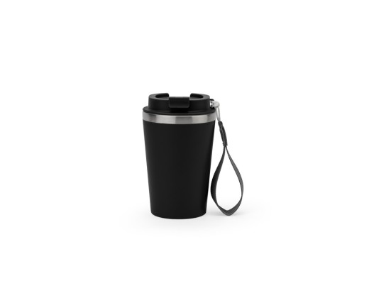 Copo de viagem térmico em aço inox 90% reciclado de parede dupla, com acabamento em mate (440 mL) com logotipo