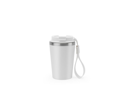 Copo de viagem térmico em aço inox 90% reciclado de parede dupla, com acabamento em mate (440 mL) com logotipo