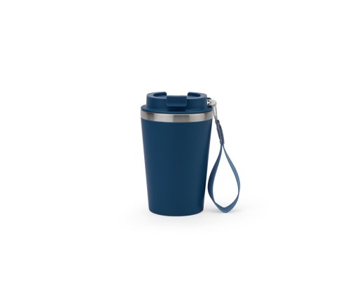 Copo de viagem térmico em aço inox 90% reciclado de parede dupla, com acabamento em mate (440 mL) com logotipo