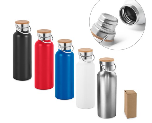 Garrafa térmica em aço inox de parede dupla isolada a vácuo (570 mL) brinde