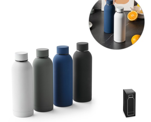 Garrafa térmica em aço inox 36% reciclado de parede dupla isolada a vácuo (550 mL) personalizado