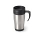 Caneca de viagem térmica de aço inox e PP, de parede dupla isolada a ar (420 mL) brinde