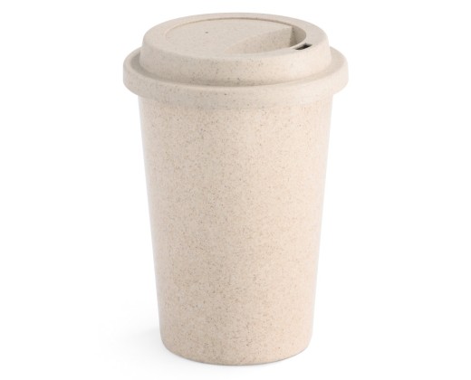 Copo para viagem em fibra de bambu (60%) e PP (40%) (450 mL) com logotipo