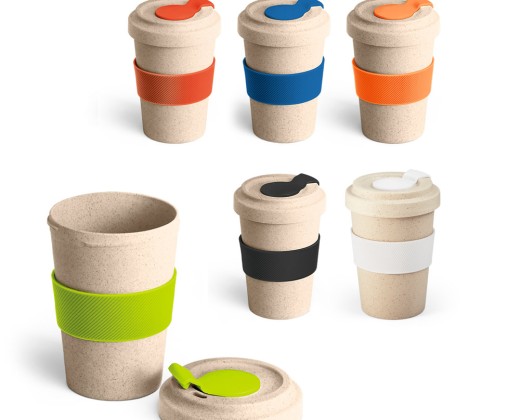 Copo para viagem em fibra de bambu (60%) e PP (40%) (500 mL) promocional