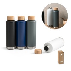 Garrafa térmica em aço inox de parede dupla isolada a vácuo (640 mL) corporativo