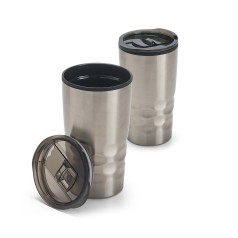 Copo de viagem em aço inox e PP, térmico com parede dupla isolada a ar (510 mL) promocional