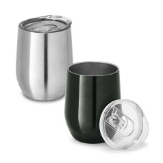 Copo de viagem térmico em aço inox de parede dupla isolada a vácuo (400 mL) corporativo