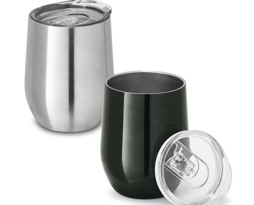 Copo de viagem térmico em aço inox de parede dupla isolada a vácuo (400 mL) corporativo