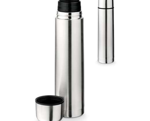 Garrafa térmica em aço inox de parede dupla isolada a vácuo (1 L) corporativo