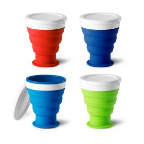 Copo de viagem em silicone e PP (400 mL) personalizado