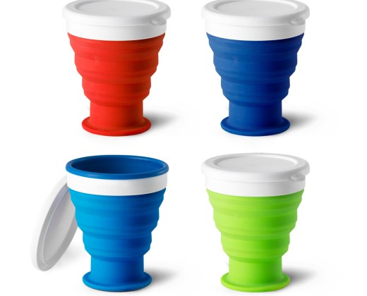 Copo de viagem em silicone e PP (400 mL) personalizado