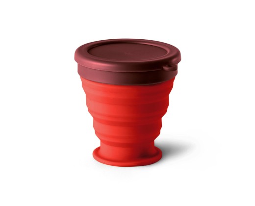 Copo de viagem em silicone com tampa em PP (240 mL) personalizado