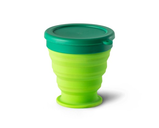 Copo de viagem em silicone com tampa em PP (240 mL) personalizado