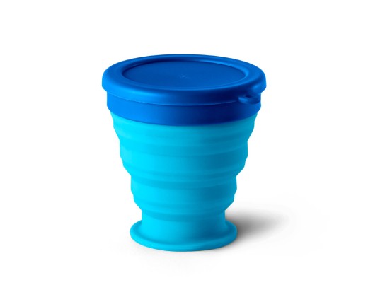 Copo de viagem em silicone com tampa em PP (240 mL) personalizado