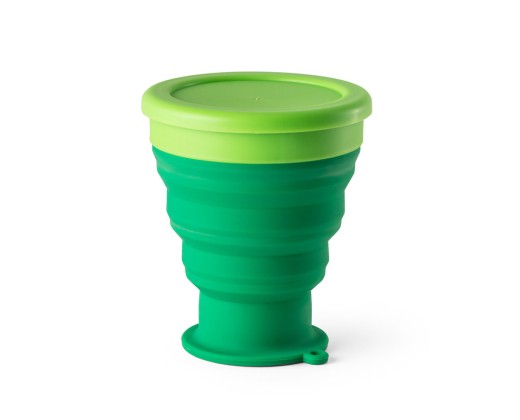 Copo de viagem em silicone com tampa em PP (400 mL) brinde