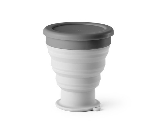 Copo de viagem em silicone com tampa em PP (400 mL) brinde