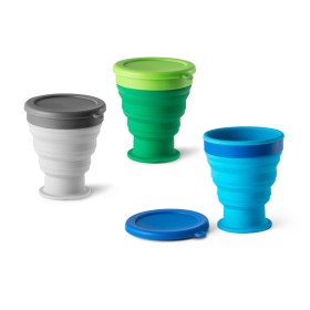 Copo de viagem em silicone com tampa em PP (400 mL) brinde
