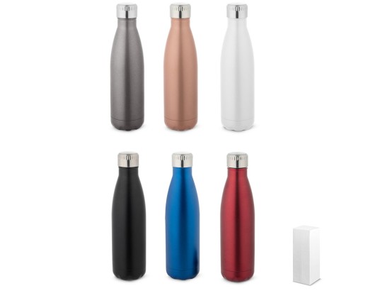 Garrafa térmica em aço inox de parede dupla isolada a vácuo (500 mL) promocional