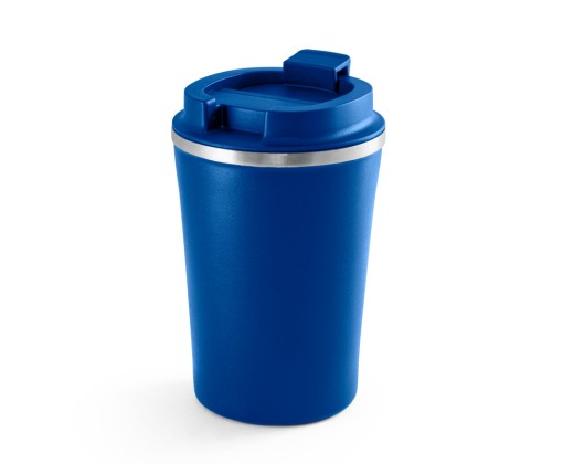 Copo de viagem térmico em aço inox e PP, de parede dupla isolada a vácuo (470 mL) brinde