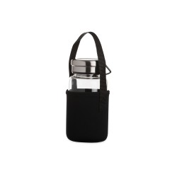 Garrafa 650ml em vidro borossilicato com infusor para empresas