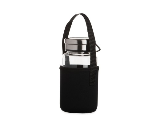 Garrafa 650ml em vidro borossilicato com infusor para empresas