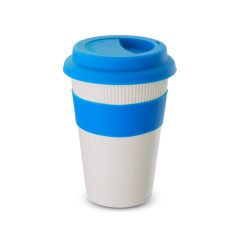 Copo fibra bambu com tampa 450ml com logotipo